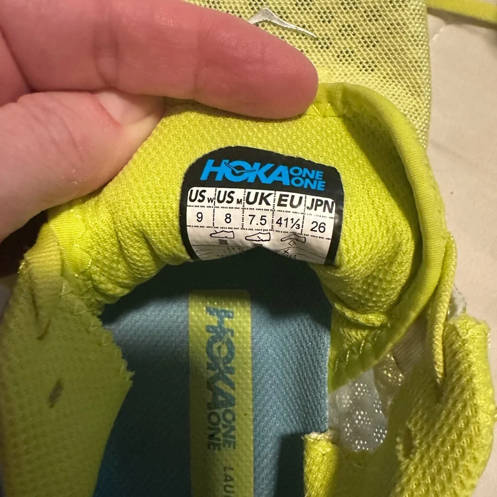 Hoka Neon Yellow Athletic Shoes - Picture 5 of 9